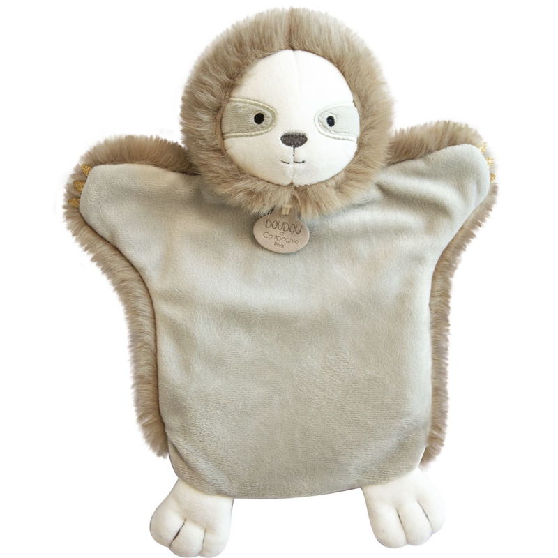  - marionnette paresseux beige 25 cm 